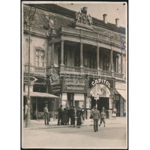 cca 1940 Kolozsvár, Bánffy-palota, Capitol mozi, Bernáth Aranka kalapszalon, Dávid Áron úri szabó és egyéb üzletek...