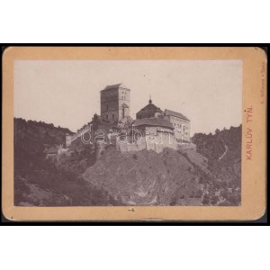 cca 1880 Karlstejn vára, Csehország egyik leglátványosabb épen maradt gótikus vára, K. Bellmann (Prága) felvétele...