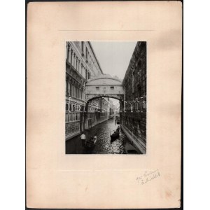 1935 Velence, vintage fotó, 17,5x12,5 cm, karton 32x24 cm / Venice, Italy, photo on cardboard