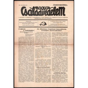 1936 Magyar Családvédelem december havi tiszteletpéldánya