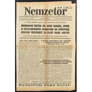 1945. 01.09. A Nemzetőr c. nyilas katonaújság VII. évf 7. száma a körülzárt Budapestről.