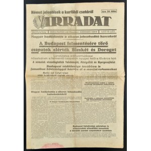 1945. 01.8. A Virradat X. évfolyamának 2. száma, címlapon Budapest felmentéséről szóló cikkel, 4p...