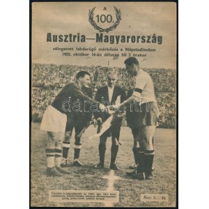 1955 Ausztria- Magyarország labdarúgó mérkőzés meccsfüzet / Austria...