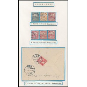 1900-1913 Turul 6 klf bélyeg és egy levél látványos lemezhibákkal ...