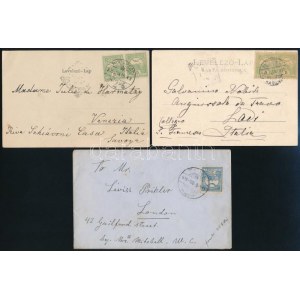 1903-1915 5 db levelezőlap és levél külföldre küldve, közte ajánlott és nyomtatvány / 5 cover and PS...