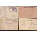 1914-1917 12 db tábori posta küldemény különféle automobil és gépkocsizó alakulatok bélyegzéseivel ...