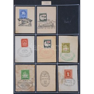 1941-1950 Kb 243 darabos alkalmi bélyegzés gyűjtemény maradvány kivágásokon gyűrűs albumban...