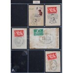 1941-1950 Kb 243 darabos alkalmi bélyegzés gyűjtemény maradvány kivágásokon gyűrűs albumban...