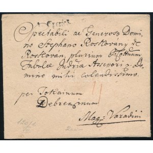 ~1783 Portós levél / Unpaid cover v EPERIES