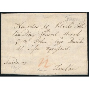 1831 Portós levél / Unpaid cover WASVÁR - Zomba