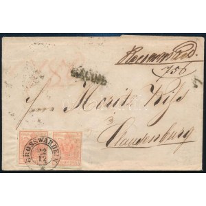 ~1852 4 x 3kr ajánlott levélen / on registered cover GROSSWARDEIN - Clausenburg