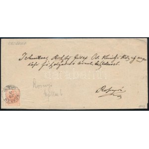 1852 3kr HP III óriási szélekkel helyi levélen, 2kr helyett 3kr bélyeget ragasztottak a levélre, túlbérmentesítve...