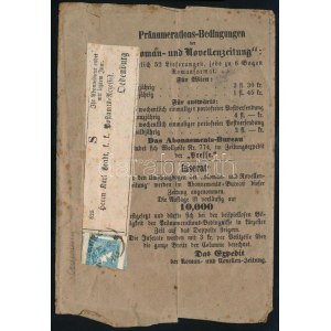 1855 Kék Hírlapbélyeg címszalagon / Newspaper stamp on wrapper OEDENBURG