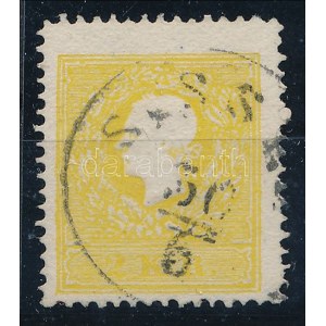 1858 2kr IIf. kénsárga / sulfur yellow SISSE(K) Certificate: Strakosch