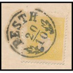 1860 2kr sárga/sötétsárga II. helyi nyomtatványon. Látványos, szép darab! / 2kr yellow...