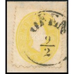 1861 2kr centrált, szép élénk sárga színben nyomtatványon teljes tartalommal ...