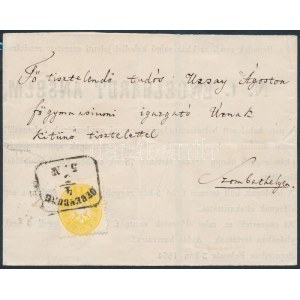 1864 2kr gyászjelentésen / on obituary notice OEDENBURG - SZOMBATHELY