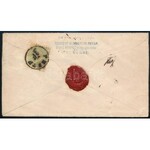 ~1864 5kr díjjegyes helyi ajánlott levél 3kr díjkiegészítéssel (nyitási szakadás visszaragasztva) ...