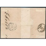 1870 15kr vonalkázott fejképalap, ajánlott levélen / lined medallion, on registered cover MOOR ...