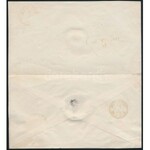 1871 5kr díjjegyes ajánlott levél 2 x 5kr díjkiegészítéssel, a díjjegy lemezhibás / Registered PS...
