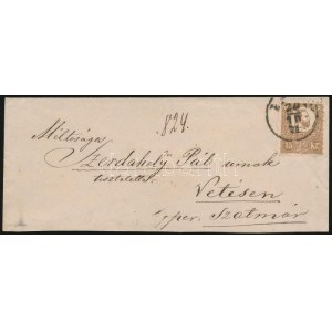 1871 Kőnyomat 15kr levélen / Mi 5 on cover PE(S)T - Vetés