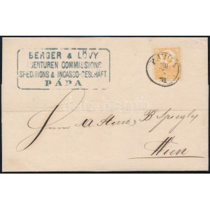 1871 Kőnyomat 2kr levélen / Mi 2 on cover PÁPA - Wien