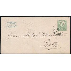 1872 3kr díjjegyes boríték helyi levélként / PS-cover as local cover PEST