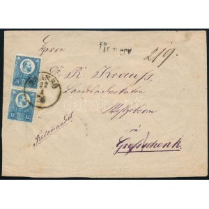 1875 Későn felhasznált 2 x Réznyomat 10kr ajánlott túlsúlyos levélen ...
