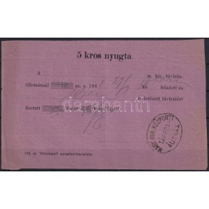 1881 5kr távirat nyugta (40.000) / 5kr telegram receipt