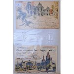 1896 32 darabos Millenniumi 2kr díjjegyes futott sorozat / 32 different Millennium of Hungary 2kr PS-cards...