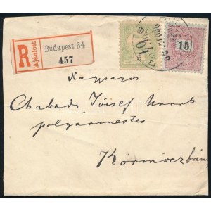 1900 Ajánlott levél (kicsit lerövidített boríték...
