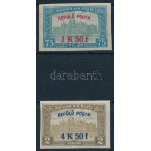 1918 Repülő posta vágott sor (60.000) / Mi 210-211 imperforate set