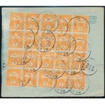 1900 Utánvételes szállítólevél Turul 24 x 3f bérmentesítéssel / COD PS-parcel card with 24 x 3f franking SZILL ...