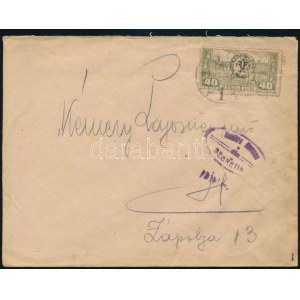 1919 Cenzúrás levélen Debrecen 40f bélyeg Zápolyára / Censored cover. Signed: Bodor
