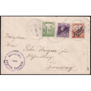 1919 Helyi levél vegyes bérmentesítéssel / Local coer with mixed franking. Signed: Bodor