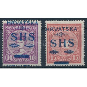SHS 1918 Koronázás 10f, 15f (**54.000) / Mi 64-65 Signed: Bodor