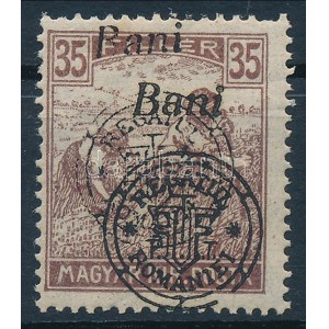 Nagyvárad 1919 Arató 35f kettős felülnyomással / Mi 35 II. with double overprint. Signed: Bodor