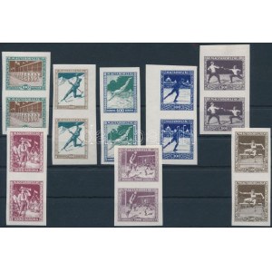 1925 Sport (I.) vágott sor párokban (160.000) / Mi 403-410 imperforate pairs