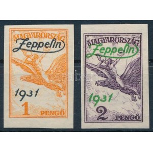 1931 Zeppelin vágott sor (100.000) / Mi 478-479 imperforate set