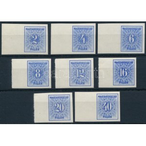 1934 Kékportó ívszéli vágott sor (15.000) / Mi Postage due 125-134 imperforate margin set