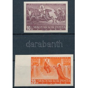1938 Szent István vágott pár (50.000) / Mi 583-584 imperforate set