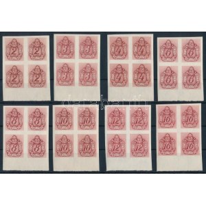 1941 Barnaportó II. vágott sor ívszéli négyestömbökben / Mi Postage due 144...