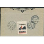 1932 Ajánlott levél 13 db bélyeggel Moszkvába, levélzáróval / Registered cover to Moscow