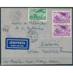1936 Légi levél 1,30P bérmentesítéssel Francia Egyenlítői Afrikába / Airmail cover with 1...