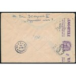 1944 Expressz légi levél Svédországba, cenzúrázva / Experss censored airmail cover to Sweden