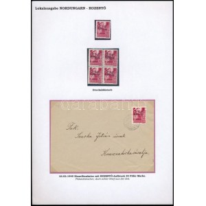 Rozsnyó 1945 5 db bélyeg és 1 levél Krasznahorkára kiállítási lapon / 5 stamps and 1 cover. Signed...