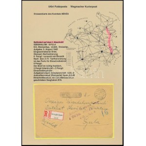 1945 (2. díjszabás) Ajánlott gyulai futárposta levél Szeghalomról Gyulára ...