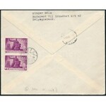 1946 (7. díjszabás) Ajánlott levélen Újjáépítés fordított párok alkalmi bélyegzéssel ...