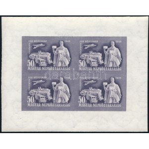 1949 Bélyegnap vágott kisív (100.000) (apró ráncok) / Mi 1065 imperforate mini sheet (small creases...