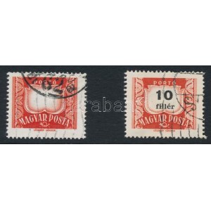 1958 Vörös-fekete portó bélyeg 15-ös fogazással, értékjelzés nélkül / Postage due stamp without number...